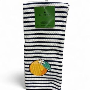 kate spade Orange Navy and White Striped Towel